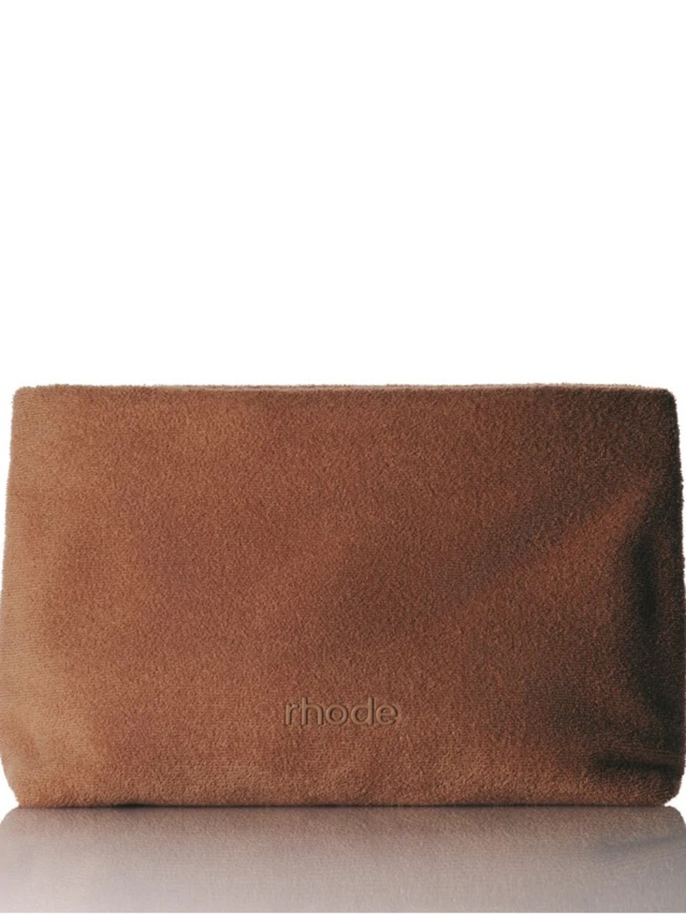 RHODE Brown Suede Makeup Pouch